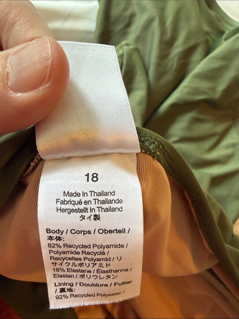 J. Crew Olive Green One-Shoulder Ruched One-Piece Swimsuit 18 - Picture 7 of 8